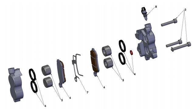 Retenedor Kit, Caliper Delantero Cobra CX 65