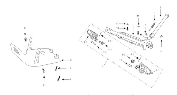 Soporte Descansapies Traseros Kit Pasajero Pitsterpro XTR230 AC 2011-12