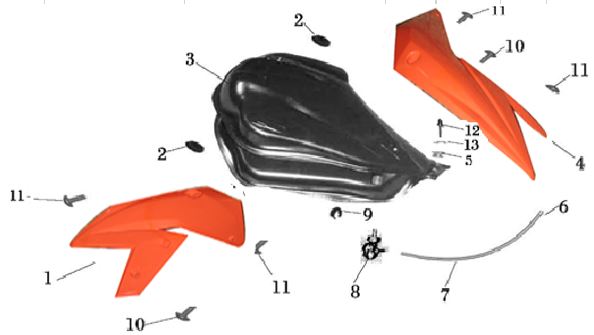 Tapa Cobertor Tanque Izquierdo Pitsterpro LXT 400 / Formula XY 400