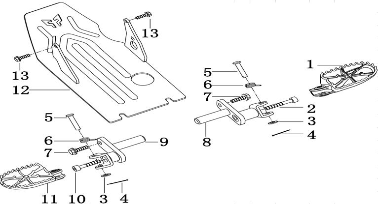 Descansapies Kit Pitsterpro LXR 155 – XTR 250 LC 2009-14