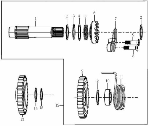 Eje Arranque Pitsterpro LXR 250 / Kayo K6 – Eje Completo en Kit