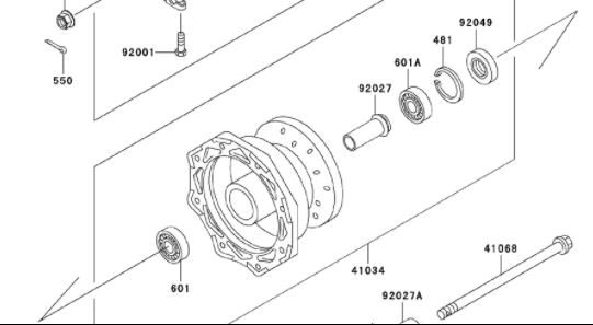 Espaciador Eje Aro Delantero Kawasaki KLX 110