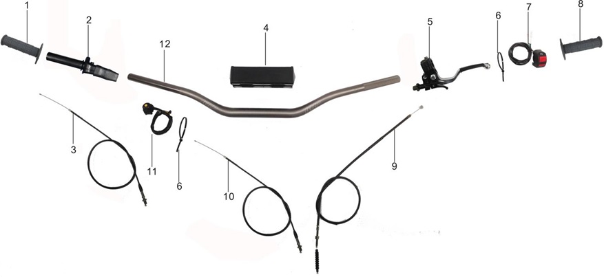 Manivela 1 1/8 Pitsterpro LXR 250 XTR / Kayo T2 T4 K6