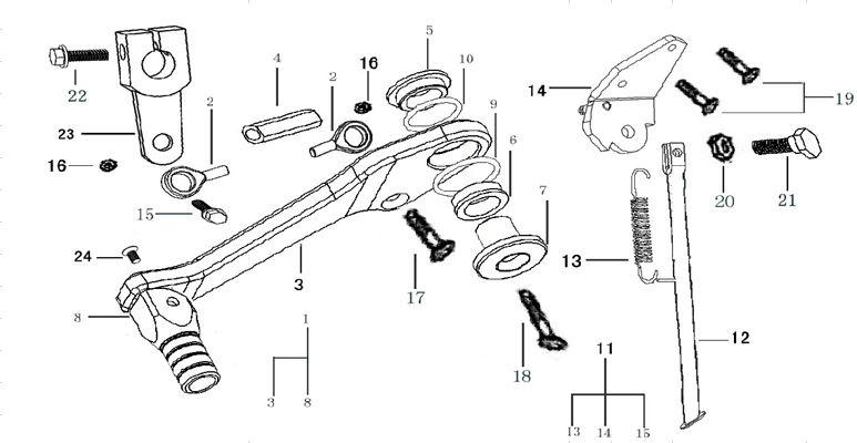 Muñeco Patilla Cambios Pitsterpro XTR 250 LC 2009-11