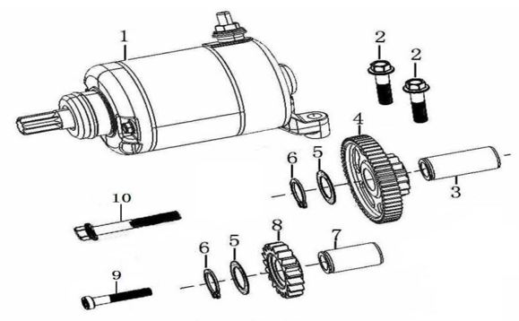 Piñon Doble Motor Arranque Pitsterpro LXR 250 / Kayo K6