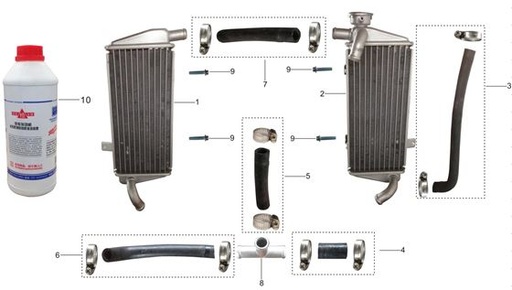 [BB00627-B1/52] Radiador Izquierdo Pitsterpro LXR 250 / K6
