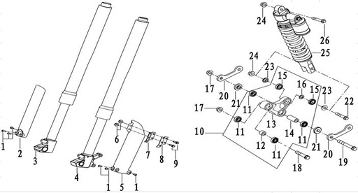 [PB2002-B1/9-LXR155] Soporte Manguera Freno Loncin LX 150