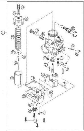 [CXM0033-B1/CA] Tornillo & Tuerca Ajuste Cadena Pitsterpro XTR 250 AC 2013-20