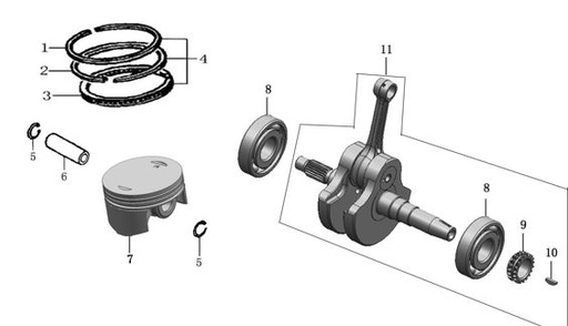 [BB00966-B1/G1] Uña Derecha Sincronizador Cambios Pitsterpro LXR 250 / Kayo K6
