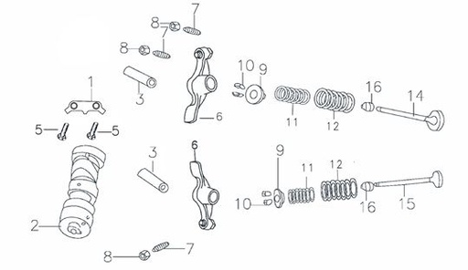 [H01021-0060y70-B1/C11] Valvulas Cabezote Kit Kayo TT 190R