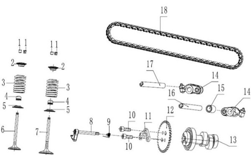 [PB02389-B1/Q5] Valvulas Cabezote Kit Pitsterpro X4, X5, LXR / Kayo 150-160cc