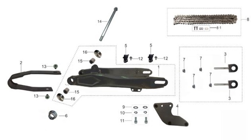 [BB01077-B2/C2-TSD] Eje Horquilla Pitsterpro MX / Kayo TSD