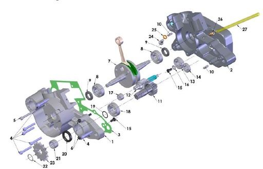 [ZCCS0005-BC/E4] Empaque Centro Motor Cobra 50cc, 2013-17