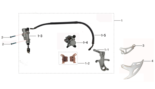 [BB01390-B1/D6] Freno Trasero Pitsterpro XTR 250 AC LXR 250 / Kayo T2 T4 K6 * MANGUERA FRENO