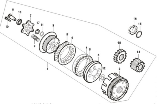 [DC00394-B1/D2] Clutch Manzana Pitsterpro XTR250 LC 2009-11