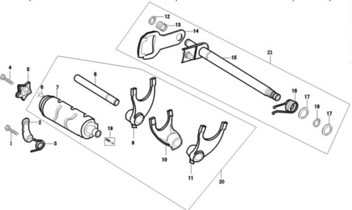 [DC00796-B21/C7] Eje Cambios Pitsterpro XTR 250 LC 2009-11