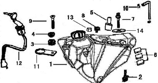 [DC00687-B1/C2-XTRLC] Empaque Llave Gasolina Pitsterpro XTR 250 LC 2009-11