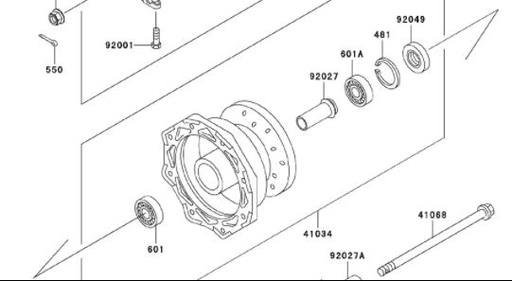 [DC01355-B1/B7] Espaciador Eje Aro Delantero Kawasaki KLX 110