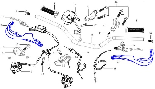 [ATV00124-B1/13] Freno Delantero Completo Pitsterpro FXR o Similar