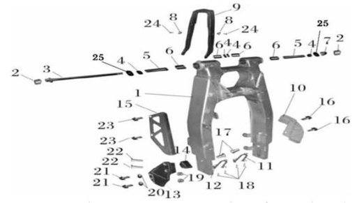 [CM100075-B2/LXT2-400] Guía Cadena Tracción Inferior Pitsterpro LXT 400 / Formula XY 400