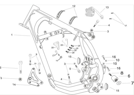 [BB01441-B1/C2] Hule Soporte Tanque Combustible Pitsterpro XTR 250 AC/ Kayo T4 2014-20