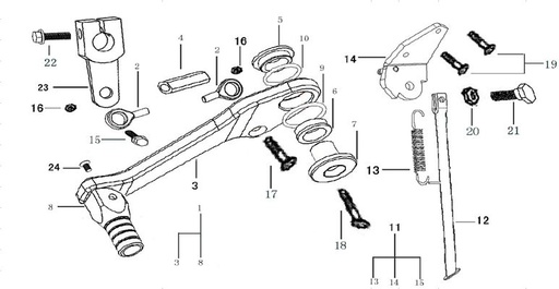 [DC00283-B1/10] Muñeco Patilla Cambios Pitsterpro XTR 250 LC 2009-11