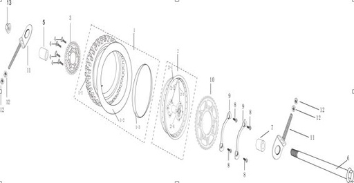 [2050010015-B1/47] Piñón Trasero Pitsterpro MX, X4, X5 / Kayo Motard, TD TT